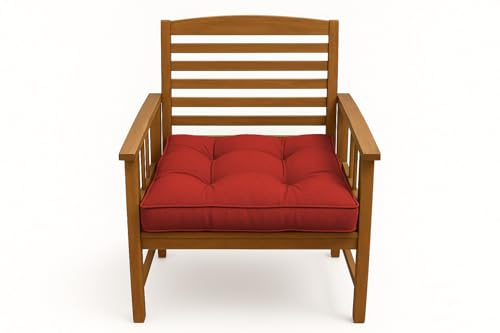 chilly pilley Cuscino Per Sedia Con Manico Cuscino Da Giardino Cuscino Trapuntato Per Sedia Ampia Scelta Di Colori E Dimensioni (50 X 50, Rosso)