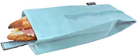 NERTHUS Bolsa para Bocadillo Reutilizable Azul Pastel, ecológica, Adaptable, facil de Limpiar y Apta para Lavadora, 10,5x10,5x30 cm (FIH 734)
