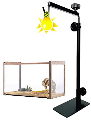 ATB-GIFT Reptilien-lampenständer, Verstellbare Höhe lampenständer, Reptilienlampenhalter für Reptilien, Schildkröten, Spinne(Größe:kleine)