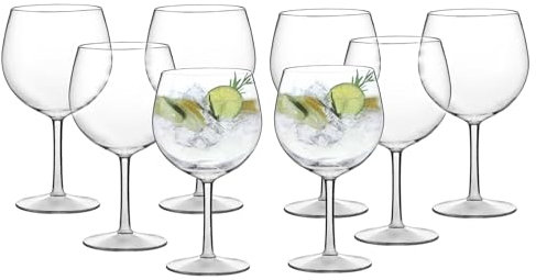 M.W. - Copas Balon Plastico Duro Gin Tonic de Tritan® - Irrompibles, Reutilizables, Lavables, BPA-Free de 70cl, Set de 8 Unidades - Copas Gin tonic Priemium Perfecto Para Coctel
