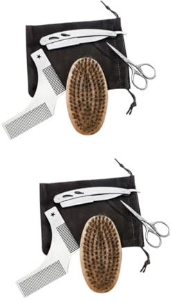 FRCOLOR 8stücke Teiliges Bartpflege-set Aus Edelstahl Präzise Bartschneider Scheren Kamm Und Bürste Für Männer Für Friseursalons Und Zuhause Inklusive Praktischer Tragetasche