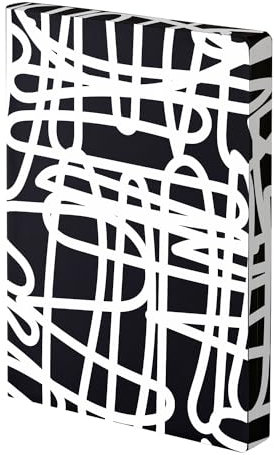 nuuna Wochenkalender A5+ | L Light - 2025 Wild Lines | 3 mm Punktraster | 176 Seiten | 120 g Premium-Papier | Leder schwarz | nachhaltig produziert in Deutschland