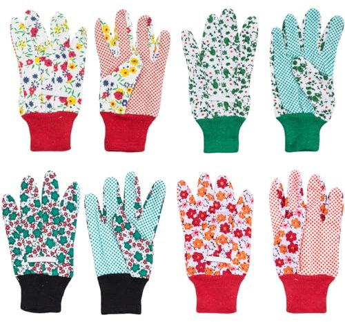 DKDDSSS 4 Paar Gartenhandschuhe Damen Schutzhandschuhe Handschuhe, Arbeitshandschuhe mit Grip, Schutzhandschuhe Montagehandschuhe Gardening Gloves, Arbeitshandschuhe Damen Garten Handschuhe, Größe 9