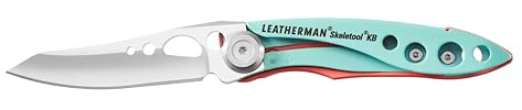 Leatherman Skeletool KB - Taschenmesser mit Edelstahlklinge und Flaschenöffner - Blau/Pink
