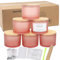 MILIVIXAY Paquete de 6 tarros de vela de 16 onzas con tapas de bambú y kits de fabricación de velas, tarro de vela de 3 mechas, tarros de vidrio grueso rosa mate vacíos a granel para hacer velas