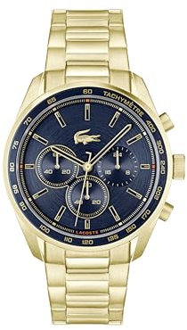 Lacoste Chronograph Quarz Uhr für Herren Kollektion Boston mit Goldfarben Edelstahlarmband - 2011381