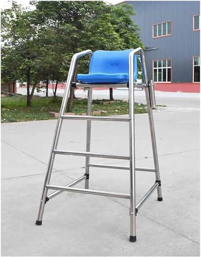 SAFWELAU Taburete Alto Escalera para Piscina Exterior 150 cm de Altura Sillas Salvavidas al Aire Libre para Piscina Patio Playa Lago, Adultos/Niños Silla del Salvavidas del Acero Inoxidable, Fácil de