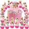 Elie&Eason Roblox Cake Topper, 25 PCS Roblox Cake Decorations Large Cake Topper with 24 Cupcake Toppers, Roblox Birthday Decoration Girls Party Decorations for Baby Shower