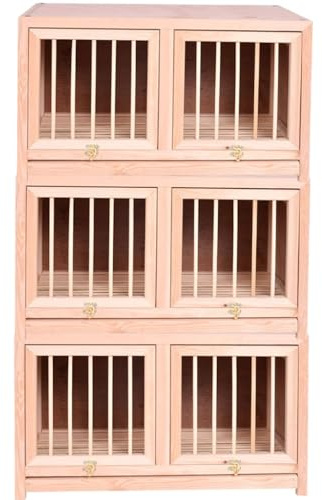 Bird Cage Double Door Pigeon Racing Nest Box, Bird Cage Pigeon Cage Combination, Pigeon Pairing Cage, Outdoor Large Wooden Bird Aviary, Bird Cage with Flip Door(23.6IN*3)