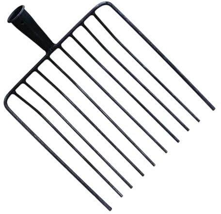 PawwJoy Forcone di ricambio in acciaio per concime agricolo, forchetta da giardino, per manutenzione stradale, 10 denti