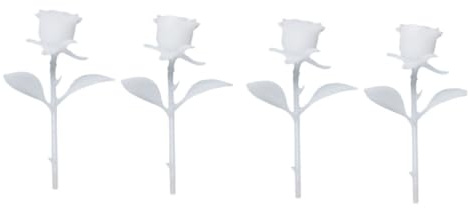 BESTYASH Mini Rose Ornament 3d Crystal Epoxy Resin Handmade Miniature Rose Craft Decoration 25mm, Diy Flower Model Set of 4 for Home Decor and