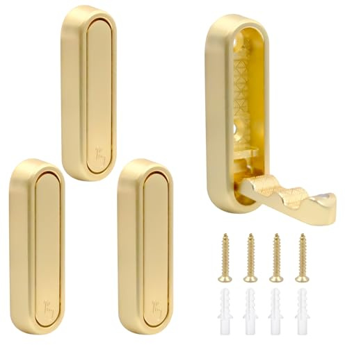 Ganci Appendiabiti da Parete, 2 Pezzi Appendiabitis Pieghevole a 90 °, Nascosto Appendiabiti da Parete Moderni, Ganci Appendini da Muro in Metallo, per Camera da Letto Bagno Cucina Ufficio (Oro)