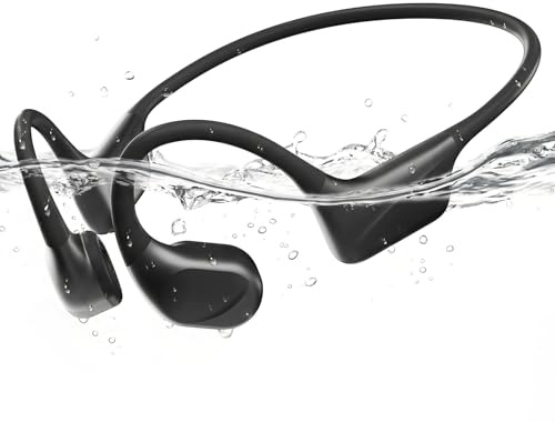 PSIER Bone Conduction Swimming Headphones with Dual Driver, IPX8 Waterproof Air Conduction Open Ear Buds MP3 Mode 32GB Memory 8H Playtime Bluetooth 6.0 Earbuds Deep Bass for Sports