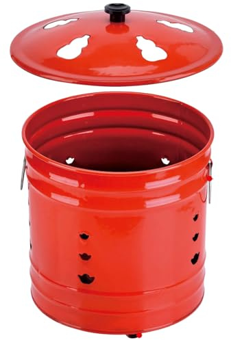 Quemador de fuego – Recipiente de seguridad de acero, tambor de calor para exteriores, pozo de control de llama, cuenco para terraza de jardín con diseño de tapa segura, para patio trasero, camping