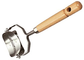Tredoni Rullo per tagliare pasta e ravioli, rotondo, 5,3 cm, bordo liscio (ovale)