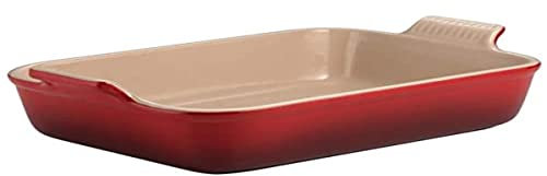 Le Creuset Rechteckige Auflaufform Tradition aus Steinzeug, 32 cm, 2.31 kg, Kirschrot, 71102320600001