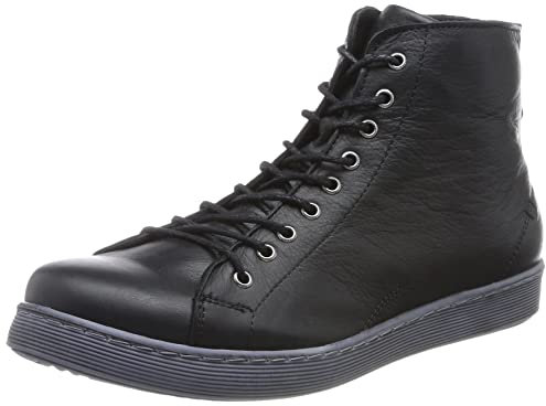 Andrea Conti Damen High Top Sneaker, schwarz/grau, 37 EU