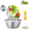 POPGRADE Lot de 2 passoires microporeuses en acier inoxydable 304 de 2 litres et bol mélangeur pour la cuisine, passoire à riz avec bol de lavage pour filtrer les pâtes, laver les fruits, égoutter les