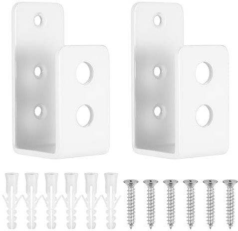 2 Pièces Supports de Porte Barre de Sécurité en Acier en Forme de U, pour 2 x 4 Bois pour Renforcement des Portes de Sécuritét, avec Vis