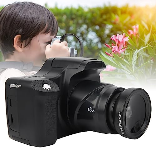 Cámara Digital de 24 MP, Cámara con Pantalla LCD de 3 Pulgadas, Cámara con Zoom de 18X, Luz de Flash, Cámara SLR Digital Portátil, para Reuniones Familiares, (Versión estándar +