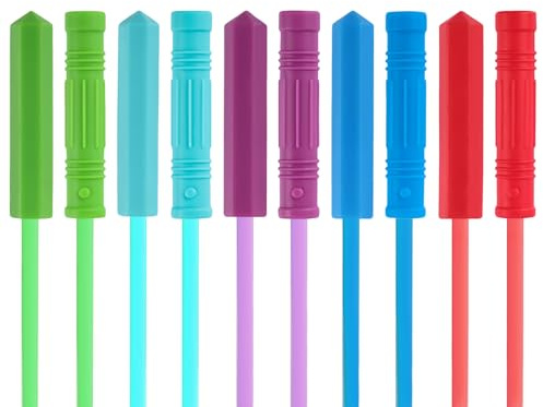 AWSOLAR 10 Stück Kaubare Kaukette für Kinder, Sensorische Kaubare Bleistift Topper Adhd Werkzeuge für Kinder Autismus