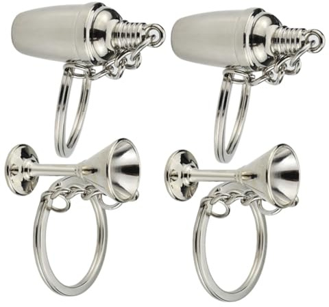 HQHYGM 4st Bartender Set Bärbar Metal Shaker och Bägare Nyckelringar Lätt kompakt hängande kopp Nyckelring för bilnycklar Väska Charm
