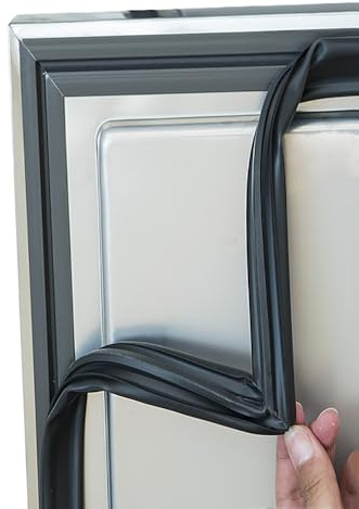 Universell magnetisk dörrtätning för kylskåp och frysar, gummipackning, väderremsa, enkel skruvinstallation, svart, energieffektiv och hållbar