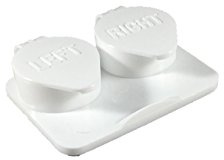 Amcon Contact Lenses Cases Flat Ribbed Extra Deep Well - White, 12 Pack