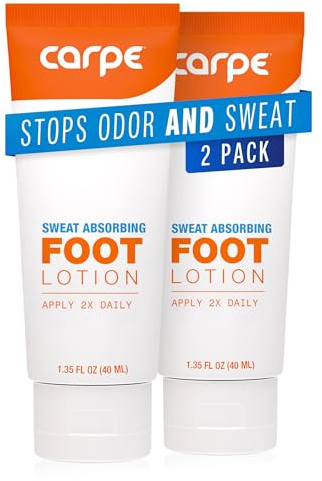 Carpe Sweat Absorbing Foot Lotion, Eucalyptus - 2 Pack