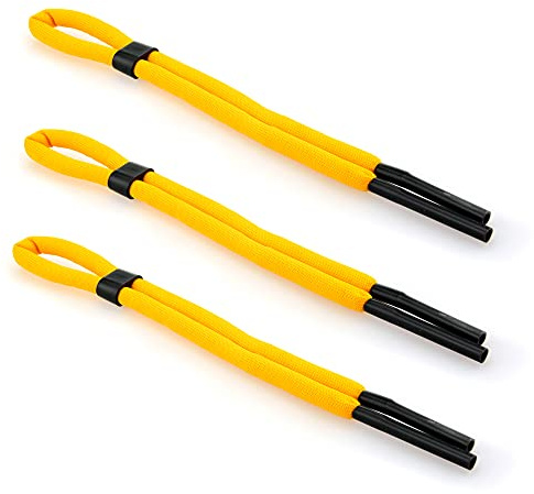 Edison & King Cinta para Gafas Apta para Piscina en Paquete Múltiple - Cintas Deportivas para Gafas - también en Colores Fluorescentes - cordón para Gafas elástico - Aprox. 66 cm (Amarillo, 3-Pack)
