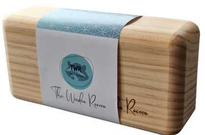TWR ® - Blocco Yoga in Legno - 100% Legno Naturale di Pino Insignis. Made in SPAGNA. Blocco Yoga Ecologico o Mattone Mattoncino Yoga per Pilates, Meditazione e Mindfulness - Tocco NATURALE