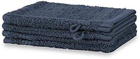 Merana Rome Waschlappen Set | saugstark, weich und fusselfrei | Frottier Waschhandschuhe in Luxus Qualität aus Schwerer Baumwolle 590 GSM (Pacific Blue, 4 x Waschhandschuh (15x20cm))