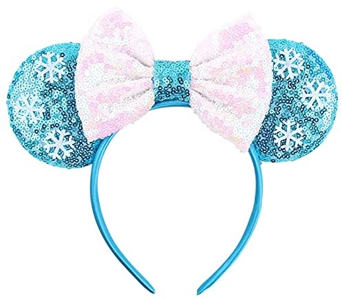 Yunmoxiao Mouse Ear Cosplay Party Hairband,Shiny Bows Mouse Ears for Kids Girls Women Princess Party Decorations Cosplay