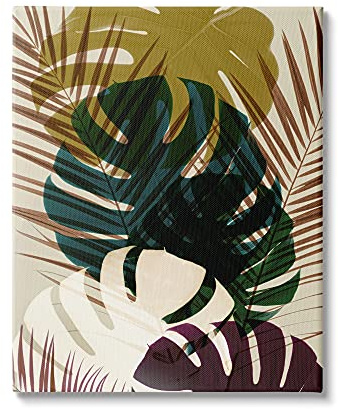 Stupell Industries Warm Summer Tropical Palm Fronds Monstera Leaves