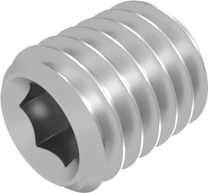 SECCARO Tornillo prisionero con cabeza cónica M5 x 6 mm, acero inoxidable V2A VA A2, DIN 913/ISO 4026, hexagonal, 20 unidades