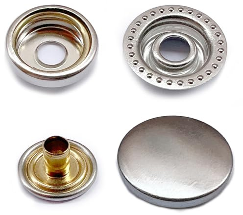 15 mm Boutons Pression avec en Métal pour Cuir, Bricolage, Tissu, Vêtements, Sacs