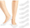 JaosWish Women No Show Socks Ultra Low Cut Liner Socks Non Slip Invisible Socks for Loafer Boat Flats 6 Pairs,White,3-5