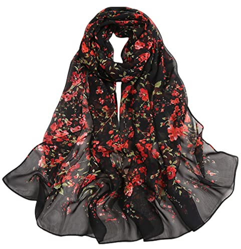 FAIRYGATE Chiffon Schal Halstücher für Damen Chiffon Seidentuch Schal Leichtes Halstuch Modische und Elegante Sommer Schals für Frauen A4405