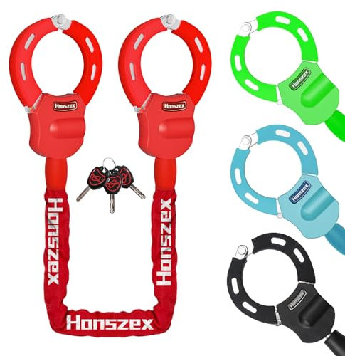Honszex Fahrradschloss, E Scooter Schloss, Handschellenschloss mit Schlüssel, 36.22inch Farbenfroh Hochsicherheitsschlösser, Bike Lock, Zubehör für Elektrofahrräder und Elektroroller