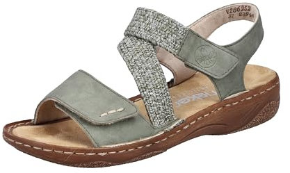 Rieker Damen V2862 Riemchensandalen, Grün, 38 EU