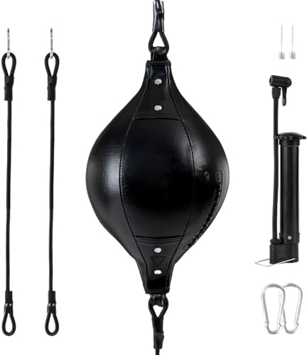 Double End Boxing Bag, slagboll för fitness, dubbel ände i polyuretan för träning, koordination, träning, kärnträning, hem, trädgård och vuxna