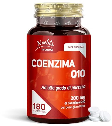 Coenzima Q10 (CoQ10) 200 mg Noebis Pharma – Alto Grado di Purezza – 180 Compresse – Integratore Q10 per Vitalità ed Energia Cellulare – Supporto al Benessere – Made in Italy