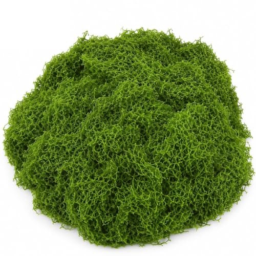 Muexoee Dark Green Artificial Moss, 50g Fake Lichen Faux Moss Decor, Decorative Moss for Home Garden, Landscaping, Floristry, Model Making, Arts Crafts, Wedding DIY Decor