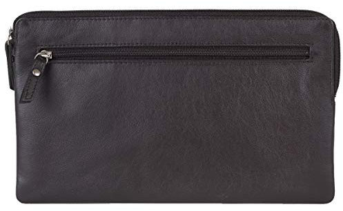 LEAS Banktasche Geldtasche Echt-Leder, braun - Special-Edition