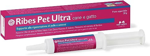 NBF Lanes | Ribes Pet Ultra Cane e Gatto, Pasta Appetibile 30 g, Supporto alla Rigenerazione di Pelle e Annessi