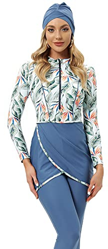 seafanny Maillot de Bain 3 pièces pour Femme Musulmane, Couverture complète, Hijab Burkini Modeste