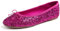 Feversole Women's Sparkle Memory Foam Cushioned Colorful Shiny Ballet Flats Pumps Glitter Point Hot Fuchsia Size 5