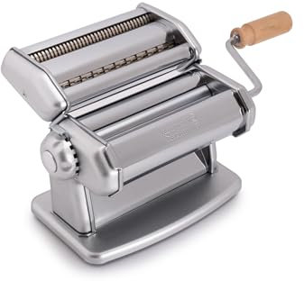 Imperia IPASTA Classica Nudelmaschine 100% Made in Italy. Frischpastamaschine aus Stahl. Manuelle Teigausrollmaschine mit Kurbel. Für die Herstellung von Teig für Lasagne, Tagliolini, Fettuccine.