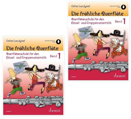 2 Den glada tvärflöjten Bd. 1 (dubbelpack), med onlineaudio – tvärflöjtskola för enkel- och gruppundervisning – volym 1 – ISBN 9783795722876 + Soundman rengöringsduk (2-pack)
