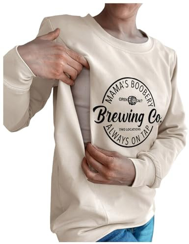 Damen Still-Pullover, bequem, Reißverschluss, Langarm, Warm, zum Stillen